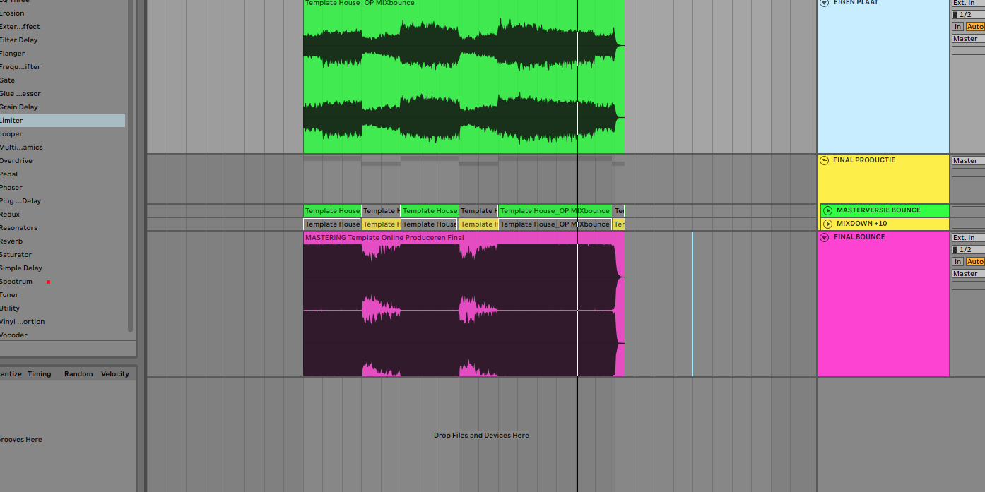Een referentieplaat kiezen in Ableton Live